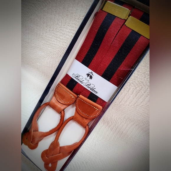 Brooks Brothers Other - Vintage NIB Brooks Brothers Adjustable Suspenders, Red & Navy Braces